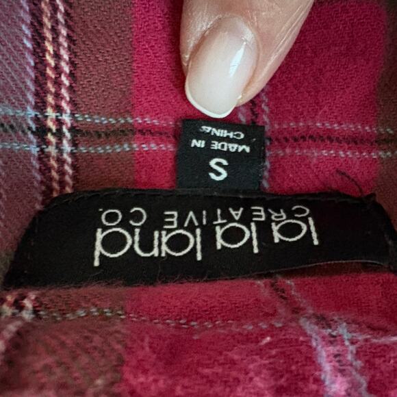 La La Land Creative San Jacinto Peak Flannel Dip Dye Plaid Shirt S Grunge Y2K - Picture 4 of 6